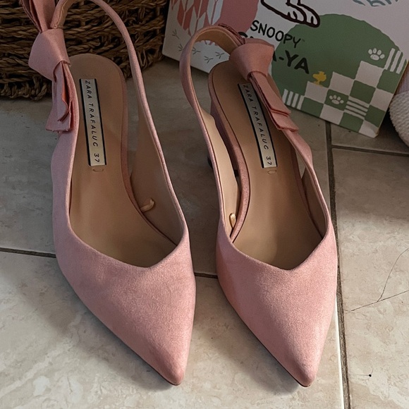 Zara Shoes - Zara Blush Pink Pointed Slingback Heels